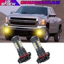 2PCS 5202 H16 LED Fog Light Bulbs 3000K for 07-2015 Chevy Silverado 1500 yellow