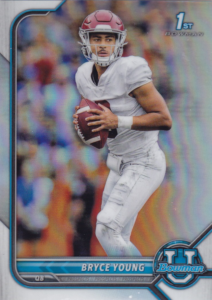 2021-22 Bowman University Bryce Young #4 Chrome Prospects 1st Refractor (RC)