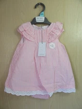 Baby Girl Mothercare Pink And White Stripe Dress And Knickers Size 1-3 Months