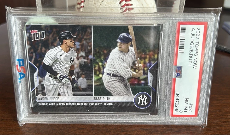2022 Topps Now - Aaron Judge, Babe Ruth #931 PSA 8 NM-MT - Image 2 of 3