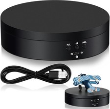 360 Rotating Display Stand Turntable USB Powered, Black, Mirror Motorized Turn