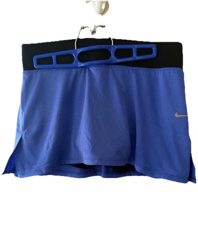 Nike Damen kleiner Dr-Fit Skort blau mit schwarzem Bund & Shorts Seitenschlitze neu mit Etikett