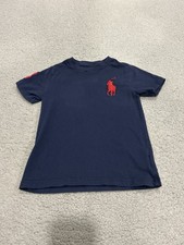 Polo Ralph Lauren Boys Kids Shirt Blue Size 5 Big Pony Logo T-Shirt