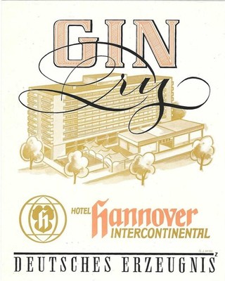 Etikett Gin Hotel Intercontinental Hannover
