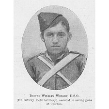 BOER WAR Driver William Wright DSO 7th Bty Field Artillery - Antique Print 1900