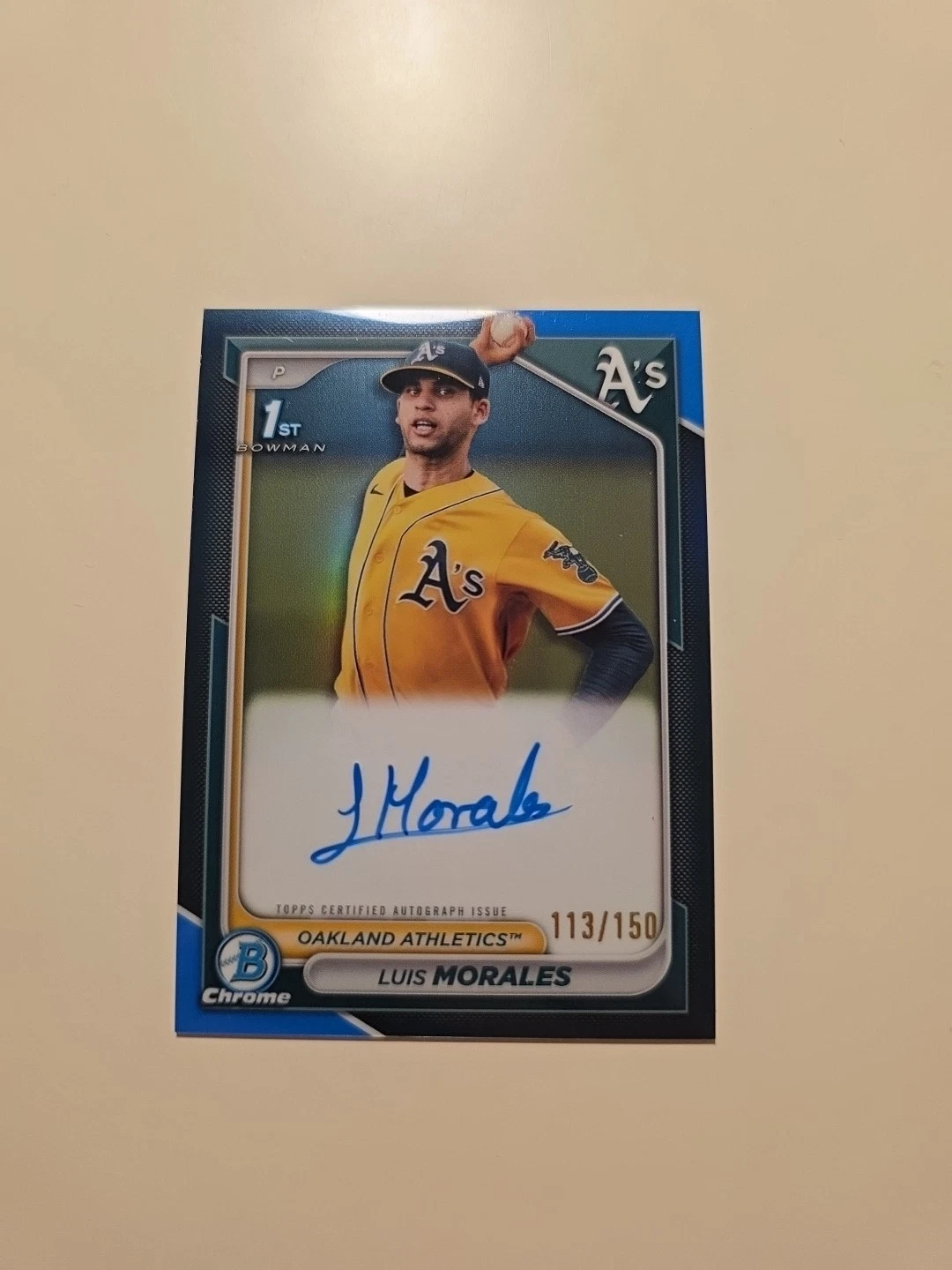 2024 Bowman Chrome Luis Morales Auto Blue Refractor 1st /150