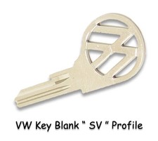 Vw Type 1 Bug 1958-1966 Karmann Ghia 1956-1966 Sv Profile Key Blank Beetle Coupe