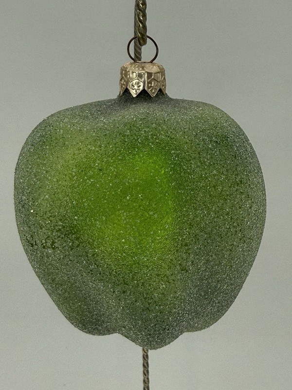 VTG Christopher Radko APPLE Sugared Green Apple Glass Ornament