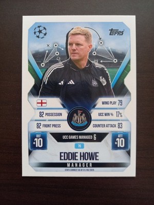 Eddie Howe Newcastle United Topps Match Attax Extra Manager Trainer 2025 26