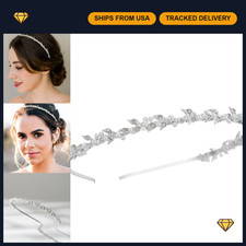 Rhinestone Bridal Headband - Silver Crystal Tiara, Pearl Hair Accessories for We
