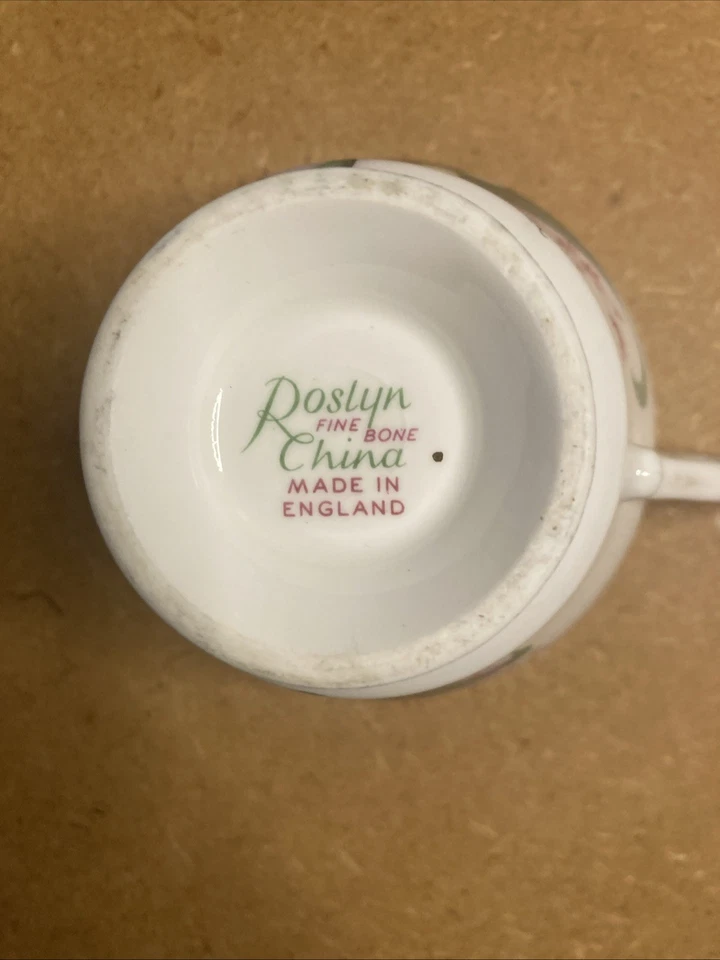 Taza de café de té Roslyn Fine Bone China vintage dorada lirio del valle floral Foto 4 de 4