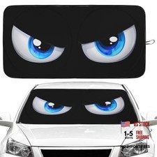 Cartoon Eyes Car Windshield Sun Shade - Foldable - Blue Eyes