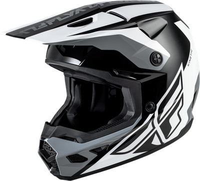 73-8674X FLY Racing Kinetic Crest Helmet Black/White/Grey XL - DOT & ECE