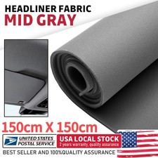 Gray Flat Knit Headliner Fabric Foam Back Auto Roof Repair Upholstery Material