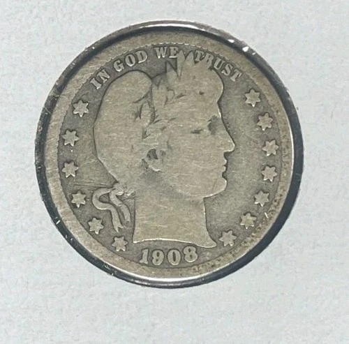 1908-D Barber Quarter — photo from another recent sale
