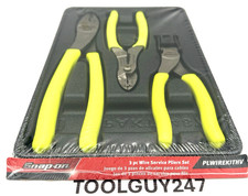 SNAP ON PLWIREKIT HV 3Pc HI VIZ Soft Grip Wire Service Pliers Set NEW USA TOOLS