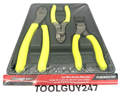 #ad #ad SNAP ON PLWIREKIT HV 3Pc HI VIZ Soft Grip Wire Service Pliers Set NEW USA TOOLS $224.95