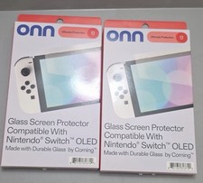 onn Glass Screen Protector 2 Pack For OLED Nintendo Switch Tempered Glass Screen