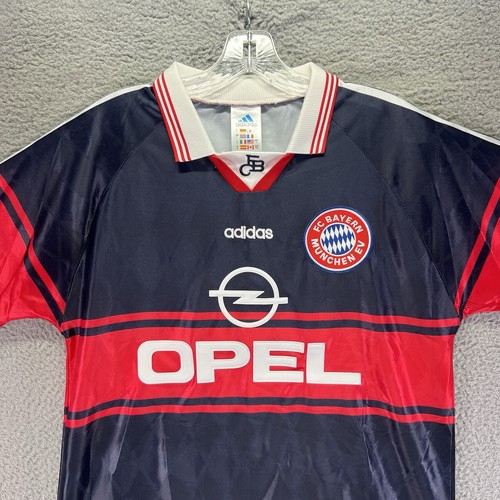 Vintage FC Bayern Munchen Jersey Mens Large Blue Adidas 97/99 Home