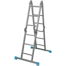 Mac Allister Folding Ladder Aluminium Stepladder Non-Slip Multi Position 3.17m
