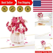 Signature Mother's Day Card – Stunning Pop-Up Flowers with Gold Foil Accents