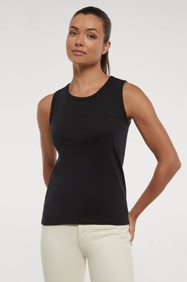 Three Dots Ribbed Crew Neck Tank   XL   Black   NWT   $40