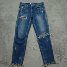 Moussy Vintage Jeans Womens 25 Blue Denim Distressed Made In Japan