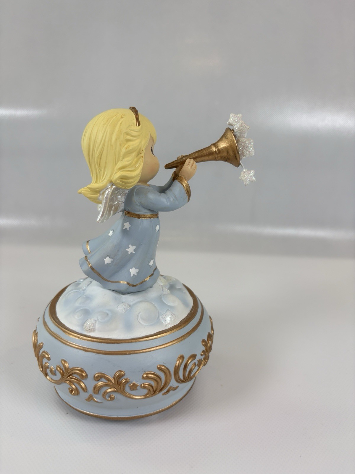 Precious Moments Trumpeting Angel Music Box Porcelain Figurine with Box ...