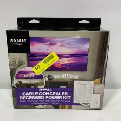 Sanus - in-Wall Cable Concealer Recessed Power Kit Mounted TVs - White