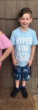 The Childrens Place Boys 7/8 M Hyped For Pizza Graphic T Shirt Printed Shorts