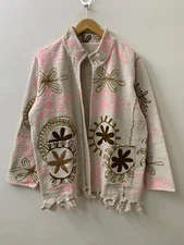 Cotton TNT Suzani Hand Embroidery Throw Coat | Suzani Jacket Coat |Cotton Jacket
