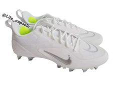 Size 13 Nike Alpha Huarache 8 Pro Lacrosse White Silver CW4439-100 NEW Men’s