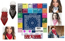 6 Mixed HavAhank PAISLEY BANDANNA Bandana Scarf Hanky Head Neck Wrap Face Mask