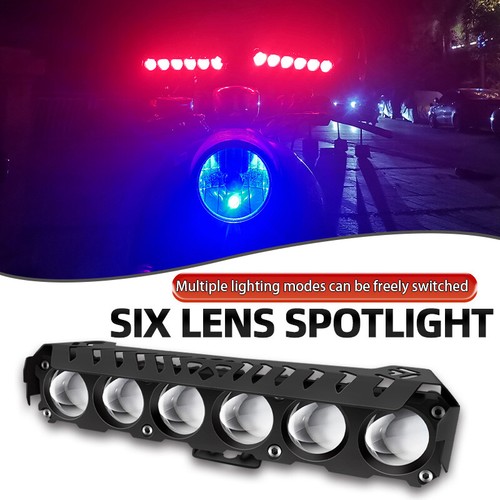 Pair 6 Lens Motor LED Fog Lamp Drive Headlight Spotlight Dual Color Hi/Low Beam - Picture 9 of 22