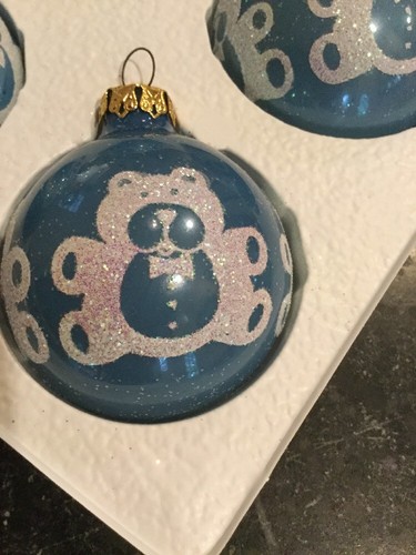 2 cajas de colección magic rauch vidrio azul revelación de género, adornos de oso de peluche de navidad ee. uu. - Imagen 5 de 5