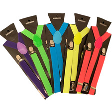 Neon Suspenders - Glow in the Dark Party - Costume Ideas - FREE U.S. SHIPPING
