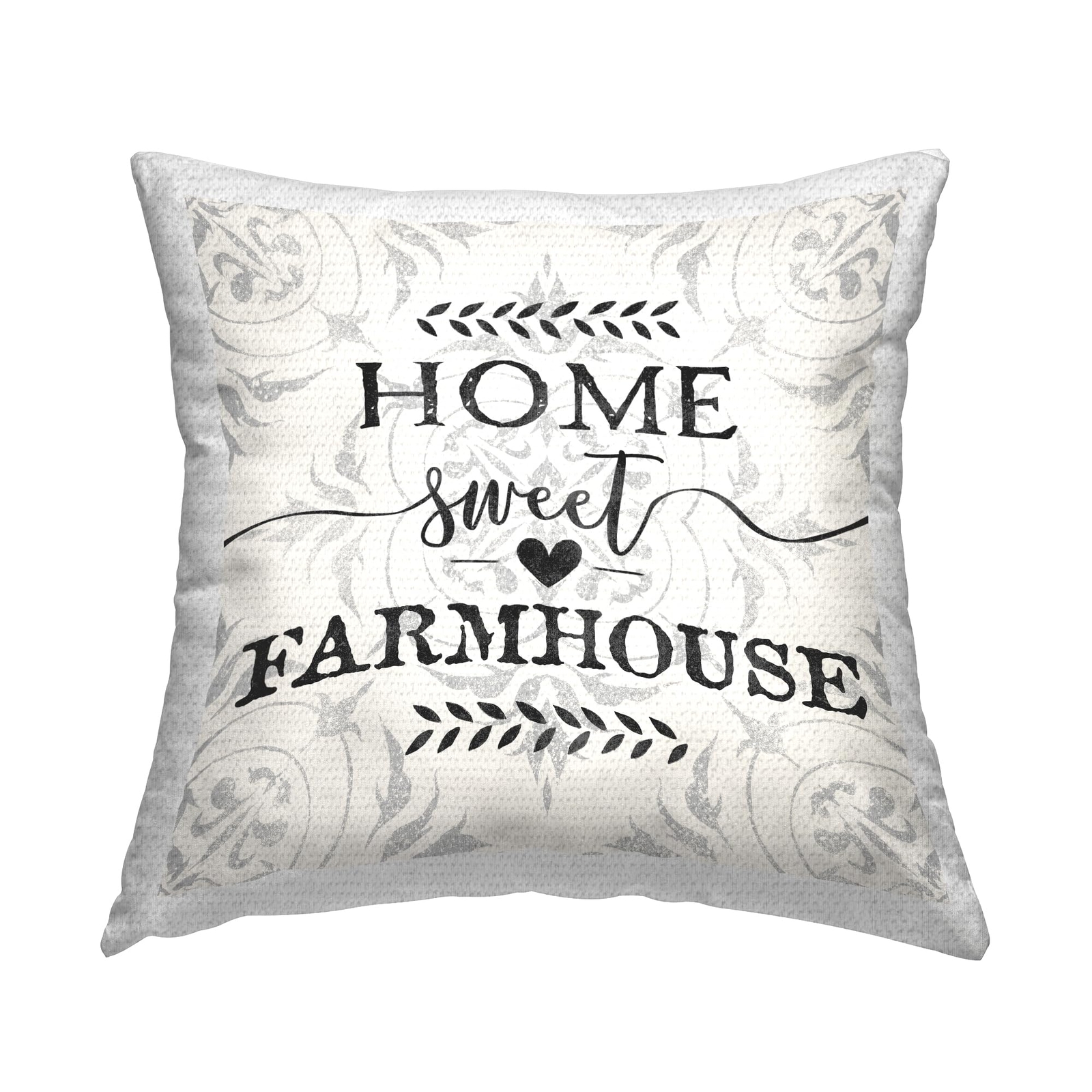 Farmhouse Soft Sentiment Damask Outdoor Printed Pillow 18-Inch Cozy Home Decor