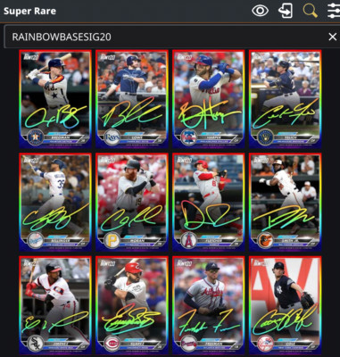 2020 Topps Bunt Digital MEGA PACK Rainbow Base Signature Super Rare Shop