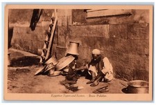 c1910 Egyptian Types Scenes Brass Polisher Egypt Vintage Antique Postcard