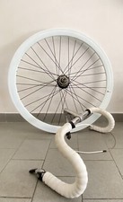Ruota posteriore bici scatto fisso mozzo Sturmey Archer S3X Fixed e manubrio