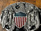 Vtg Siskiyou Belt Buckle 3-D Bikers Eagle  Live to Ride Ride to Live — photo 1