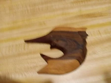 Vintage 90s Handmade Carved Wood Two Tone New England Coastal Swordfish Ashtray