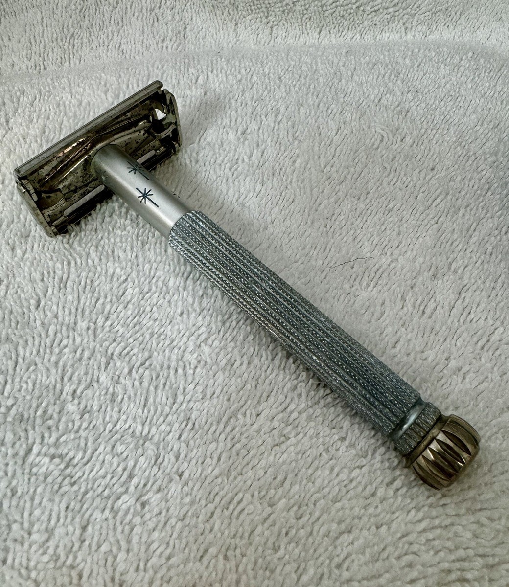 Vintage Lady Gillette Blue Starburst Safety Razor 1962 H4 Star