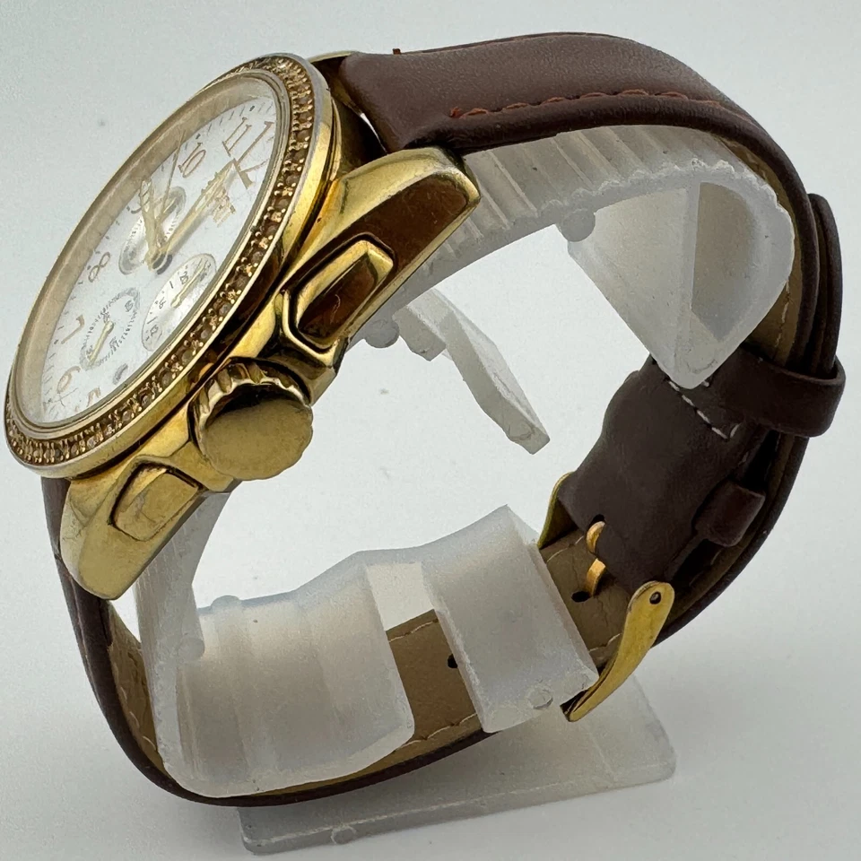 Esprit кварцевые часы 100632 унисекс золотистый со стразами хронограф новый аккумулятор - Изображение 4 из 4