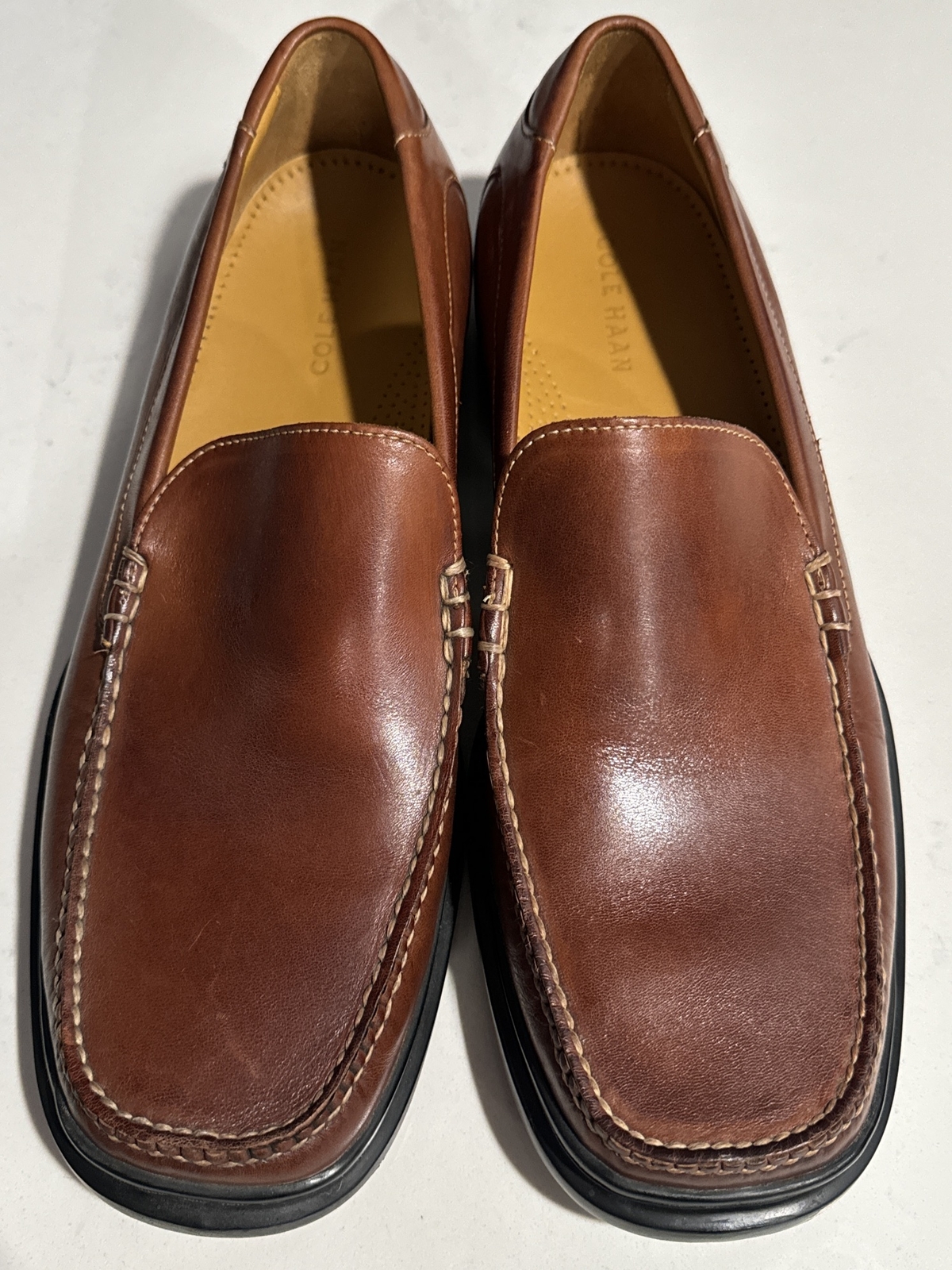 COLE HAAN NikeAir Loafers Mens 13 Brown Leather Santa Barbara Slip On