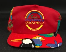 Vintage Jeep EAGLE Aloha Bowl Hawaii Hat One Size Fits All Adjustable Red Cap