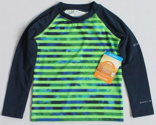 Columbia Toddler 3T Sandy Shores Long Sleeve Sunguard Green Mamba Stripe 50 UPF