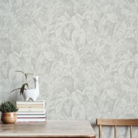 Vliestapete Dschungel BläTter Tropisch Aquarell Grau Weiß 10416-10 (3,10€/1Qm)
