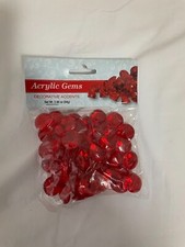 Acrylic Gems Decorative Accent Red Color 3/4  Diamond Shape - e462