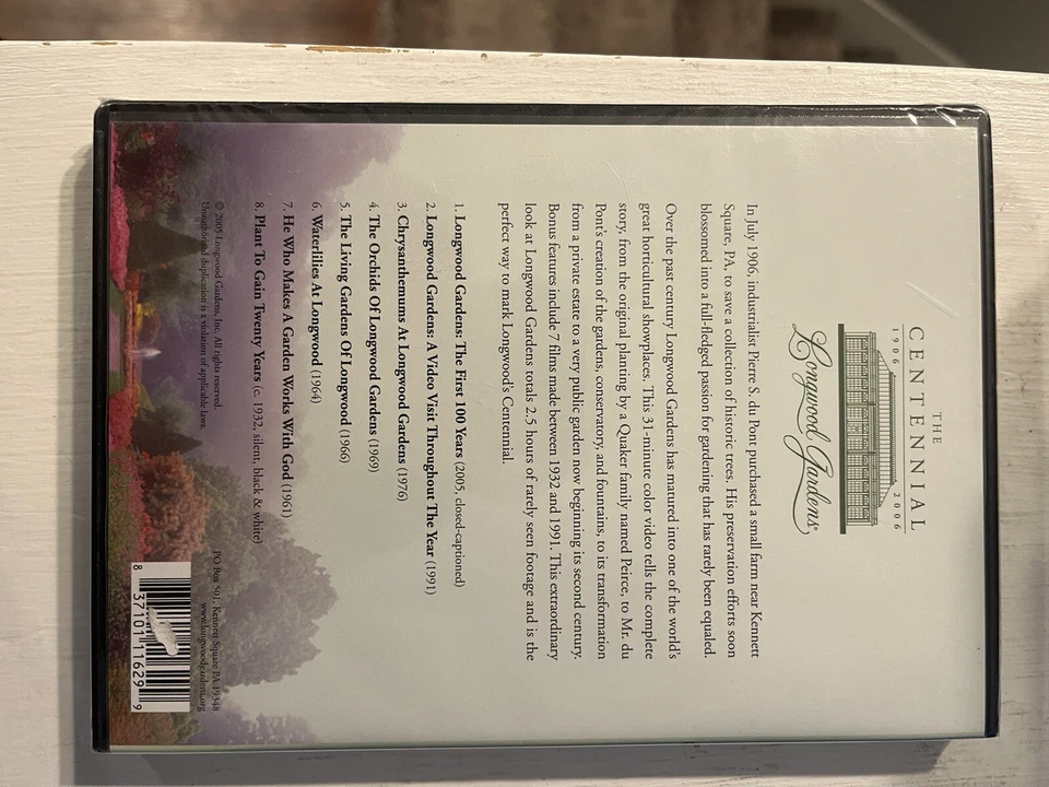 Longwood Gardens The First 100 Years (DVD, 2005) BRAND NEW SEALED Foto 2 de 4
